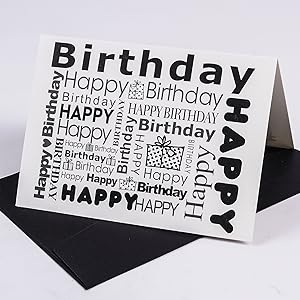 white and black greeting card