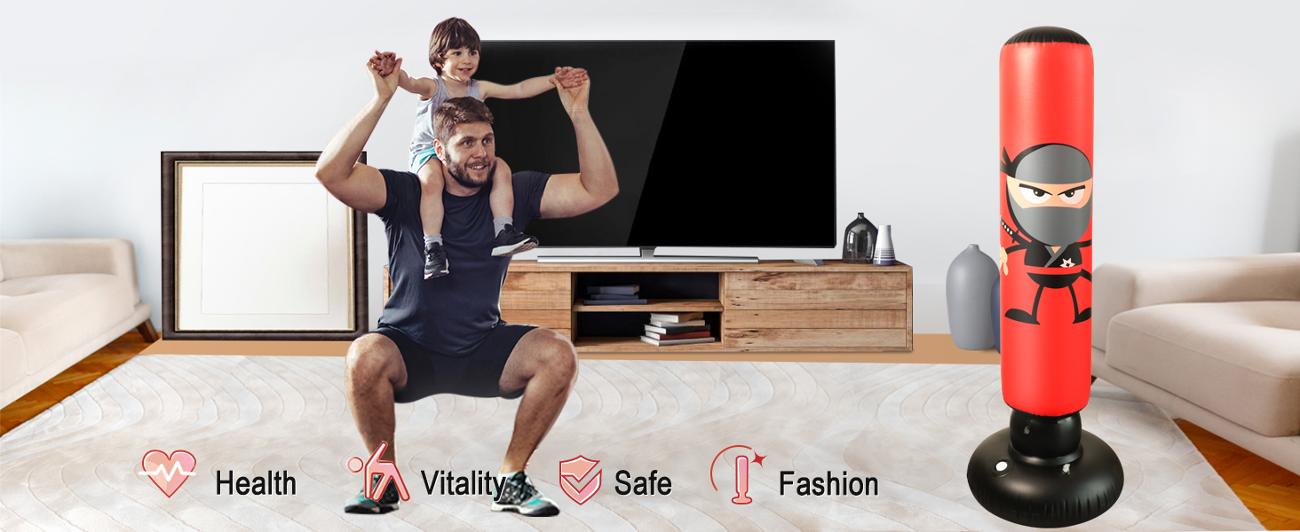 kid punching bag on stand