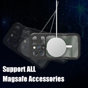 iPhone 14 Pro Max Case Built-in Magnetic Sheet, Compatible with All Magsafe Accessories